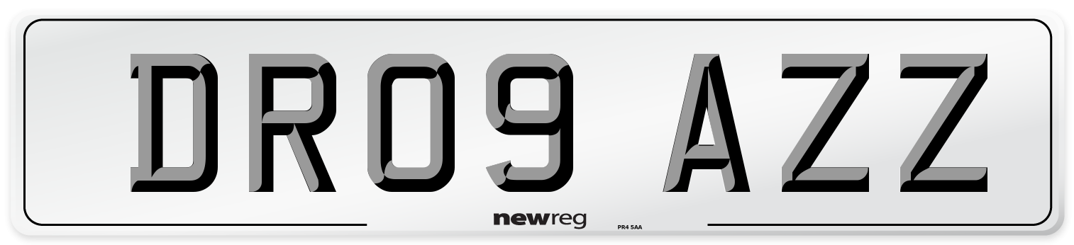 DR09 AZZ Number Plate from New Reg